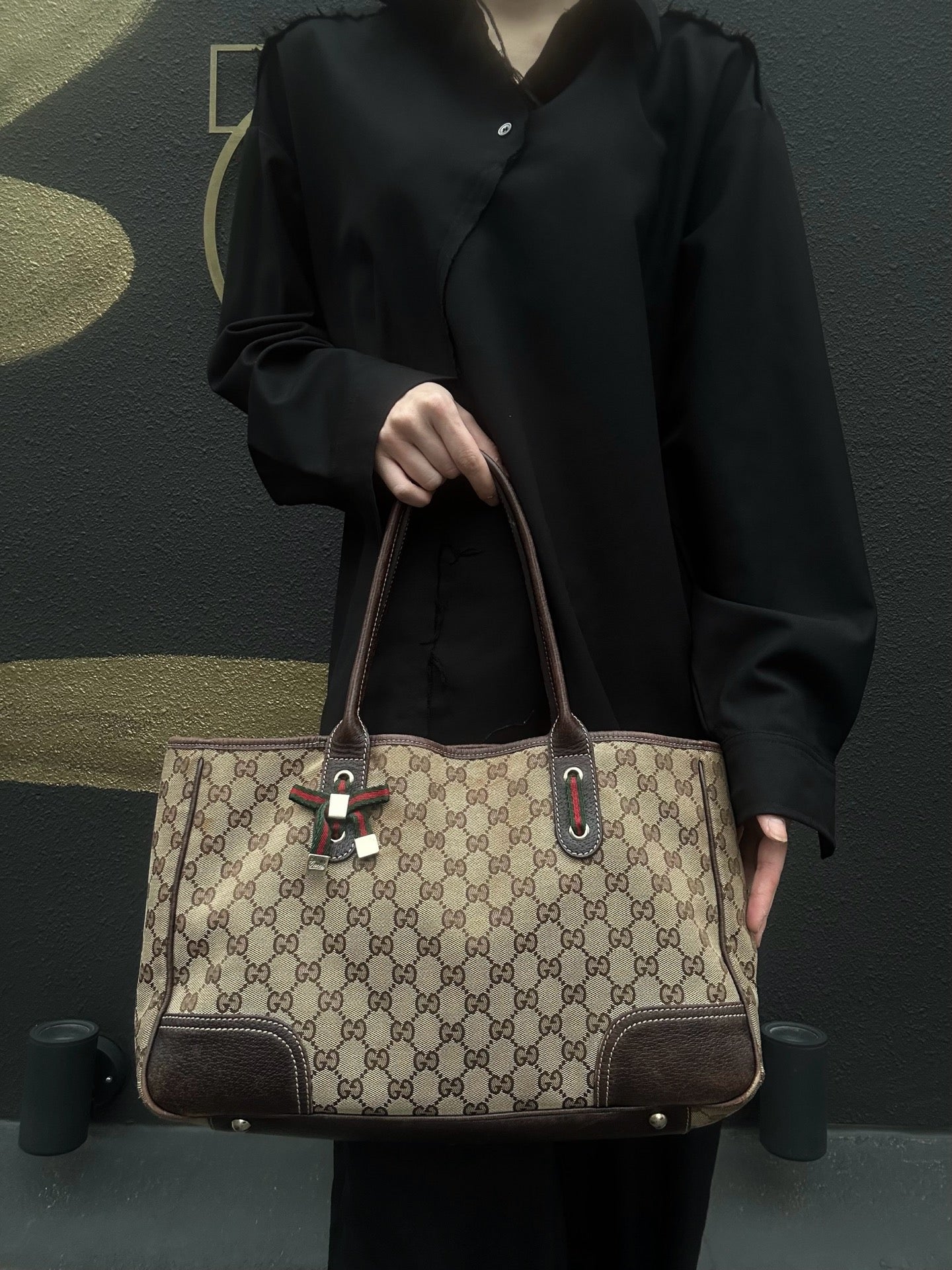 GUCCI Tote Bag, GG Canvas, Beige