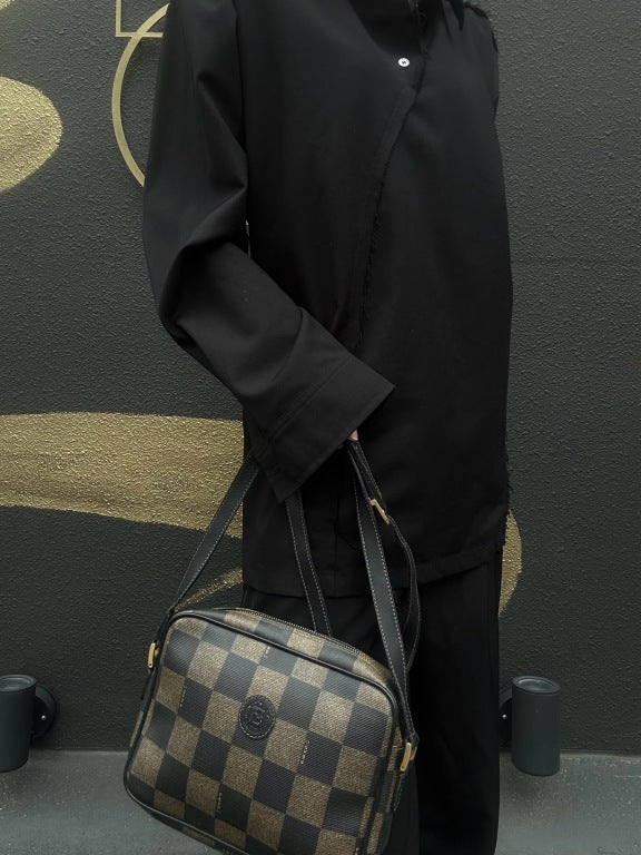 FENDI Pecan Shoulder Bag Brown Gold Hardware PVC Crossbody Bag