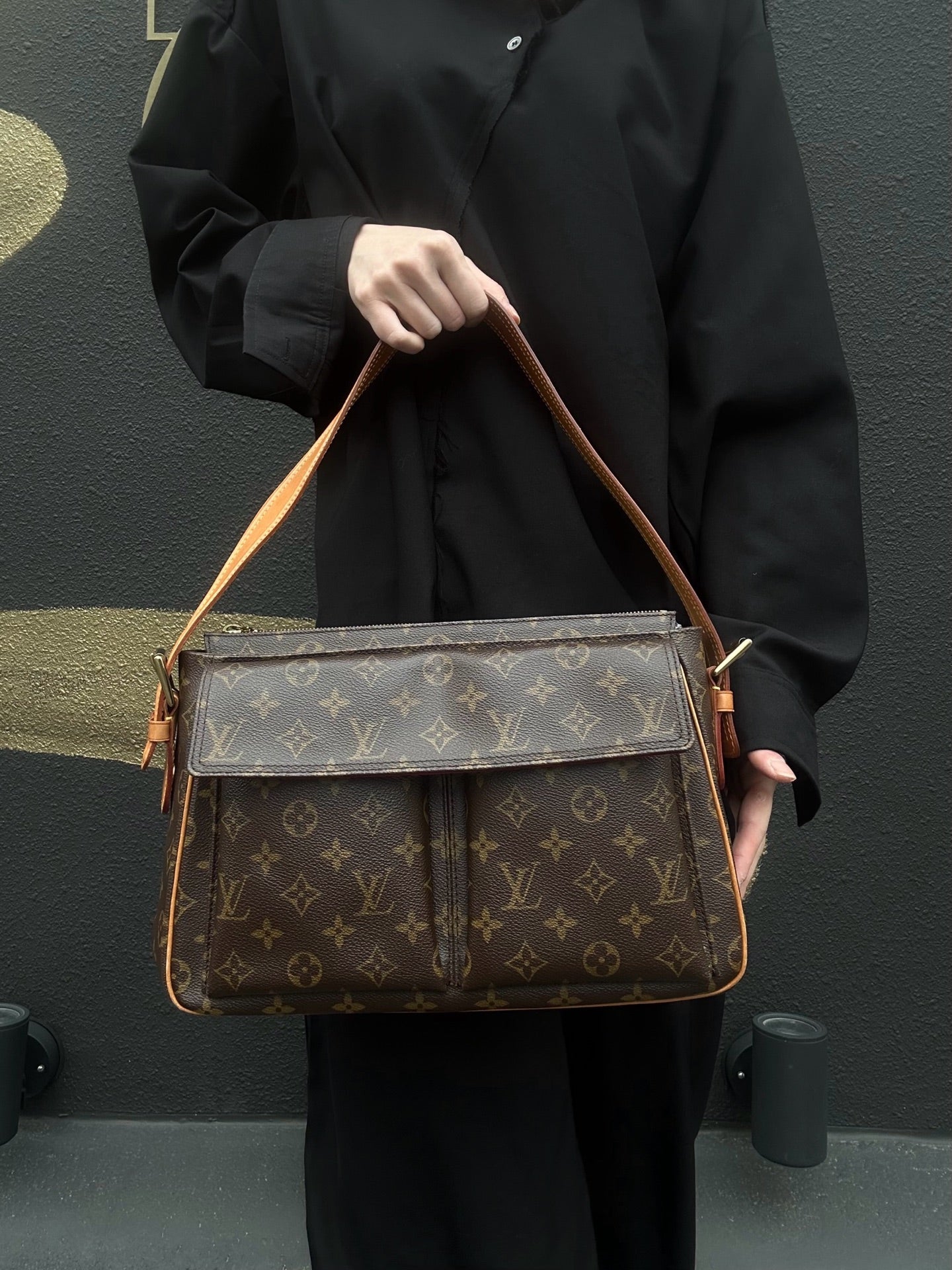 LOUIS VUITTON Monogram Viva Cite GM Handbag Brown PVC Shoulder Bag