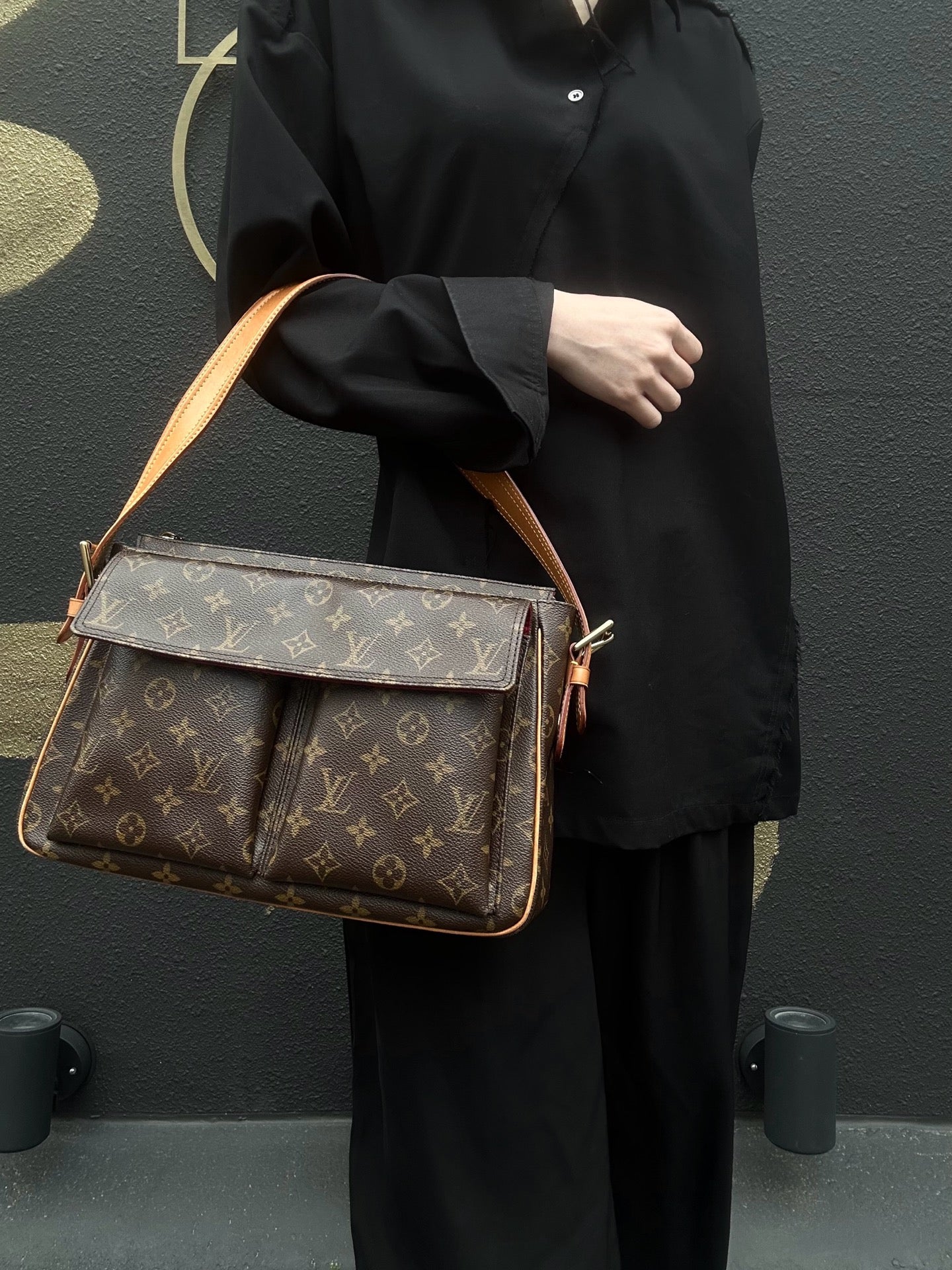 LOUIS VUITTON Monogram Viva Cite GM Handbag Brown PVC Shoulder Bag