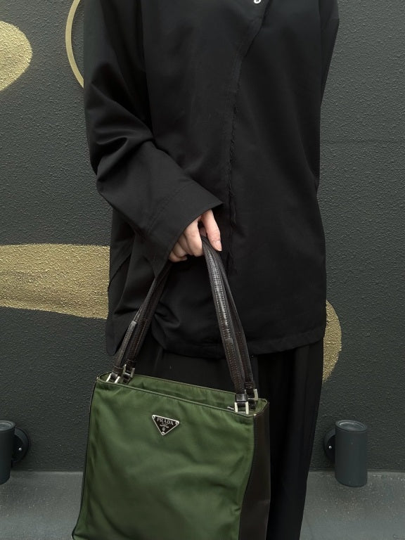 PRADA Pocono Tote Bag Nylon Green