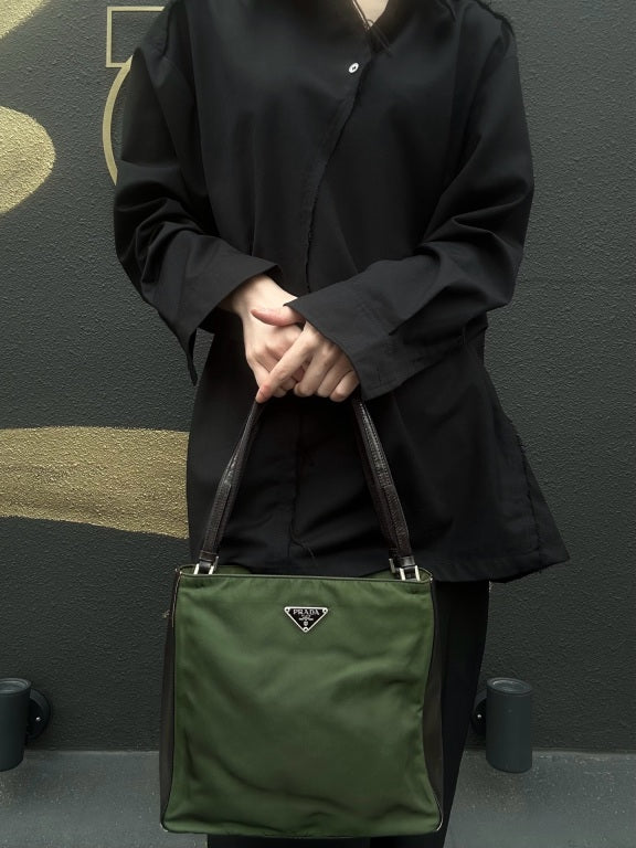 PRADA Pocono Tote Bag Nylon Green