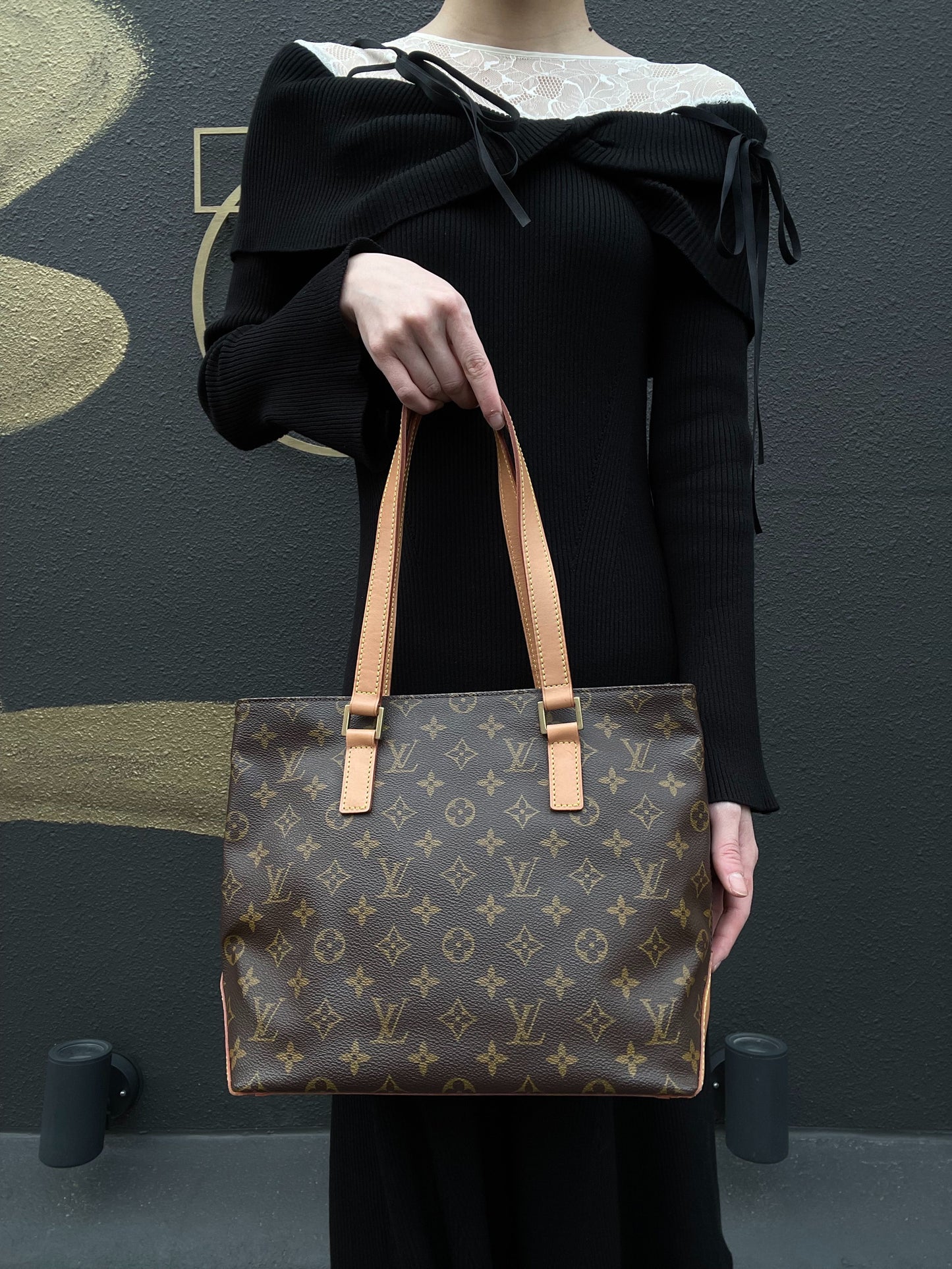 LOUIS VUITTON Cabas Piano Monogram Tote Bag, Brown