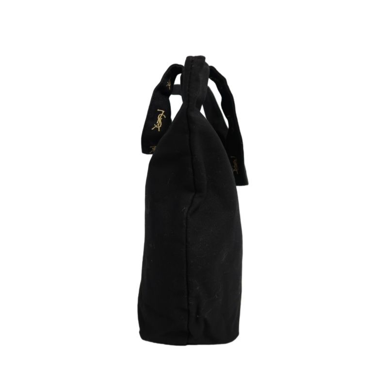 YSL Saint Laurent Logo Canvas Tote Bag Black