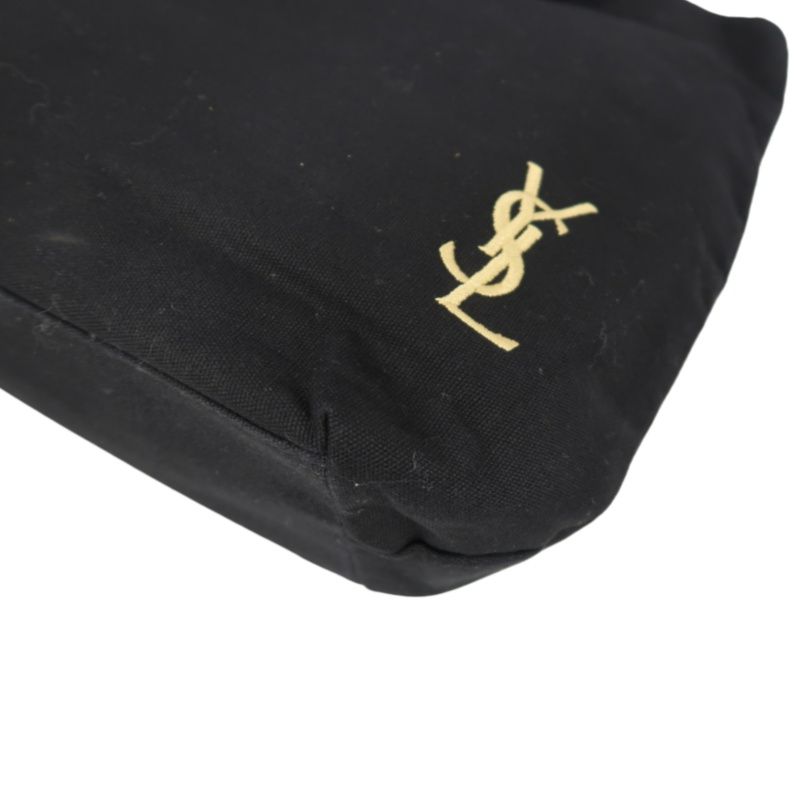 YSL Saint Laurent Logo Canvas Tote Bag Black