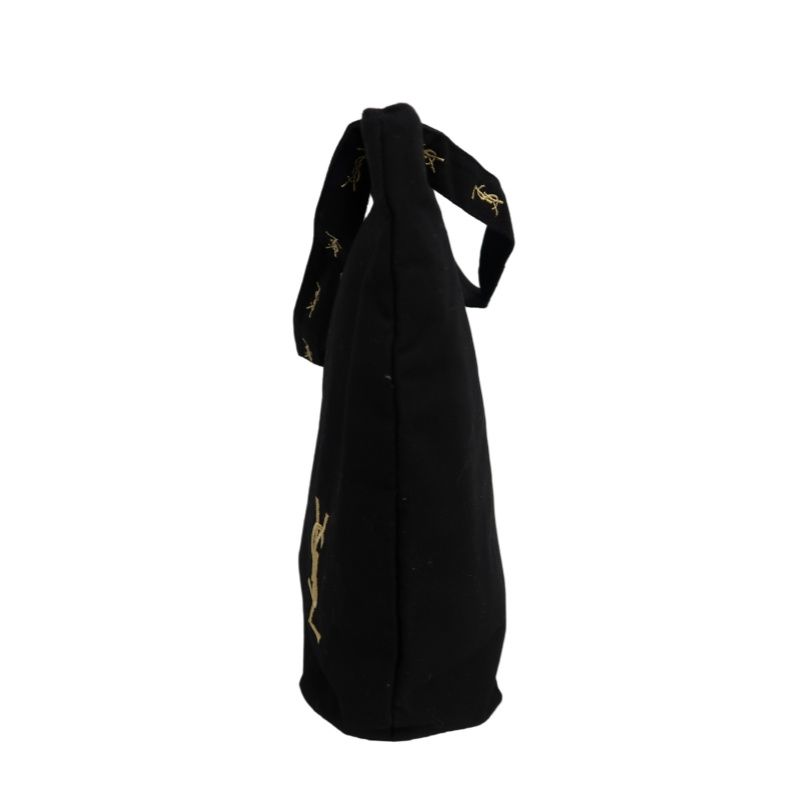 YSL Saint Laurent Logo Canvas Tote Bag Black