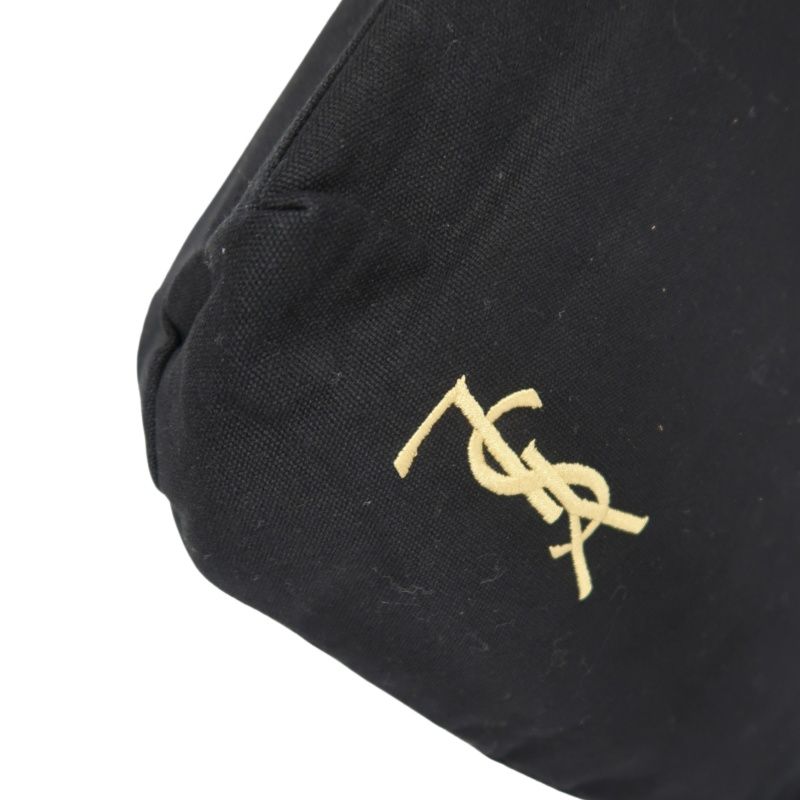YSL Saint Laurent Logo Canvas Tote Bag Black