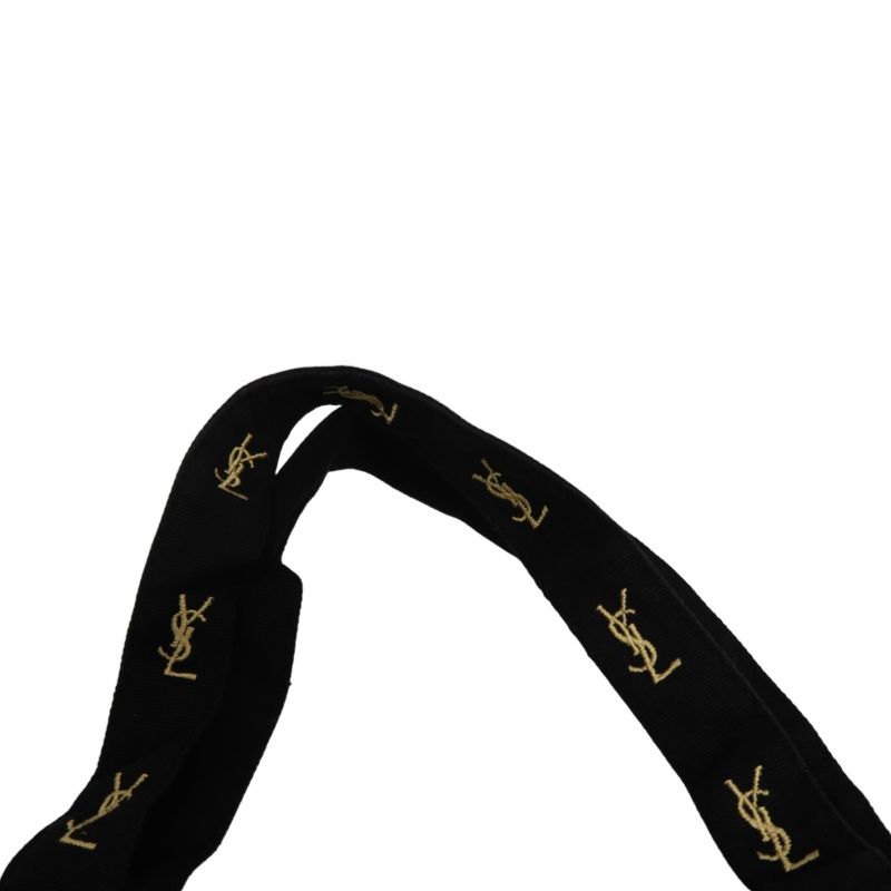 YSL Saint Laurent Logo Canvas Tote Bag Black