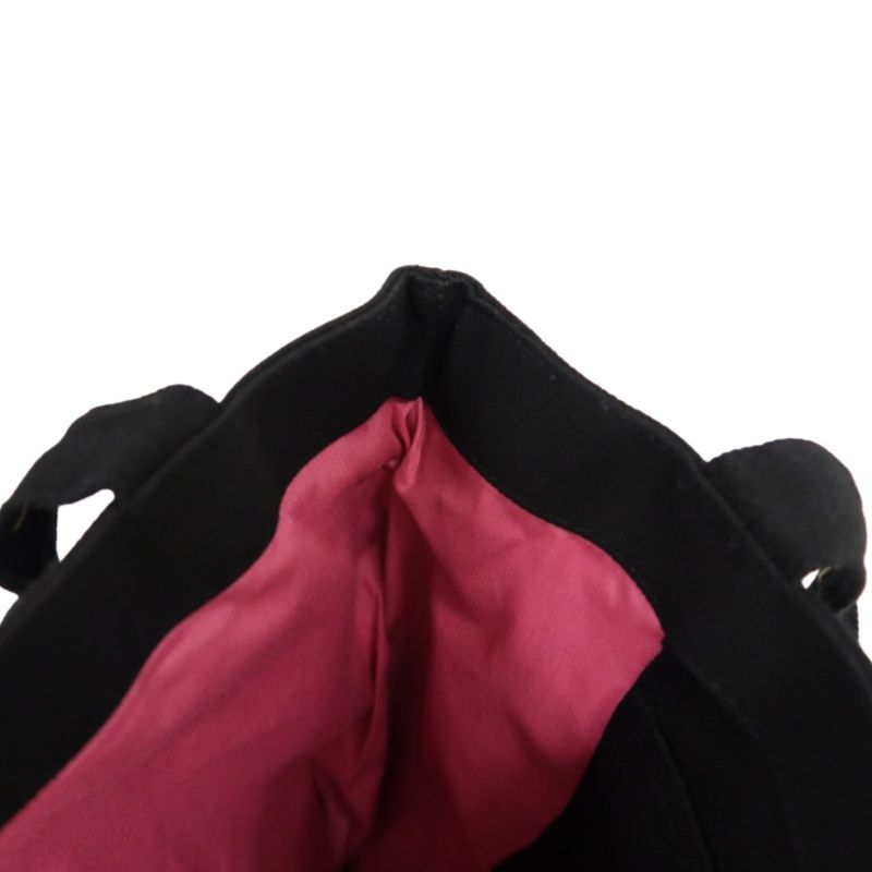 YSL Saint Laurent Logo Canvas Tote Bag Black