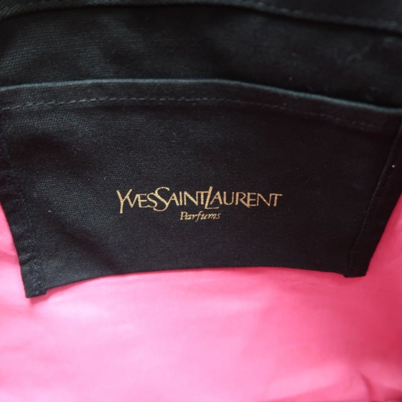 YSL Saint Laurent Logo Canvas Tote Bag Black