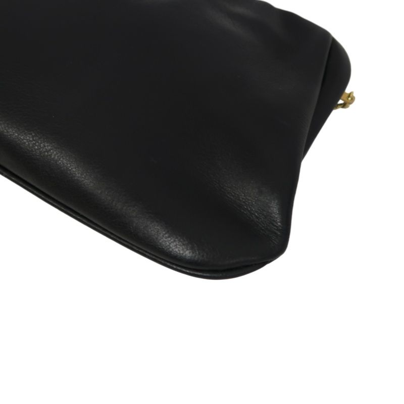CELINE Vintage Frame Shoulder Bag Leather Black with Gold Hardware