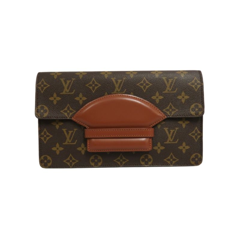 LOUIS VUITTON Monogram Chantilly Clutch Bag Brown