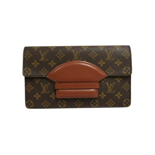 LOUIS VUITTON Monogram Chantilly Clutch Bag Brown