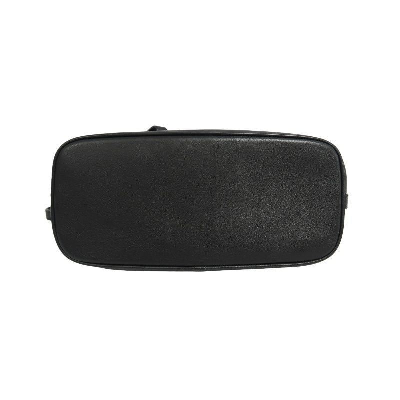 FERRAGAMO Black PVC Shoulder Bag with Silver Hardware and Dust Bag