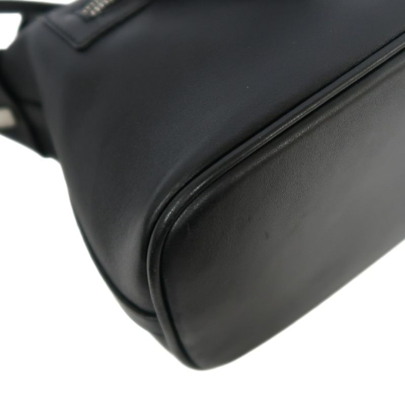 FERRAGAMO Black PVC Shoulder Bag with Silver Hardware and Dust Bag