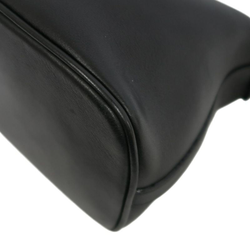 FERRAGAMO Black PVC Shoulder Bag with Silver Hardware and Dust Bag
