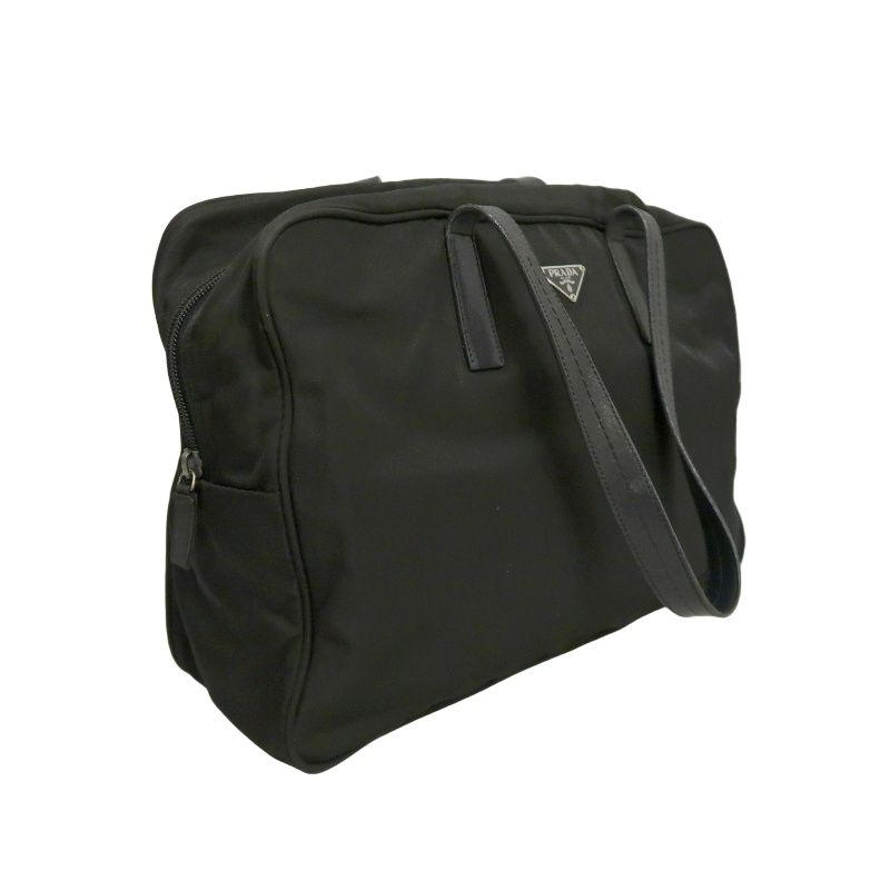 PRADA Black Nylon Mini Boston Shoulder Bag