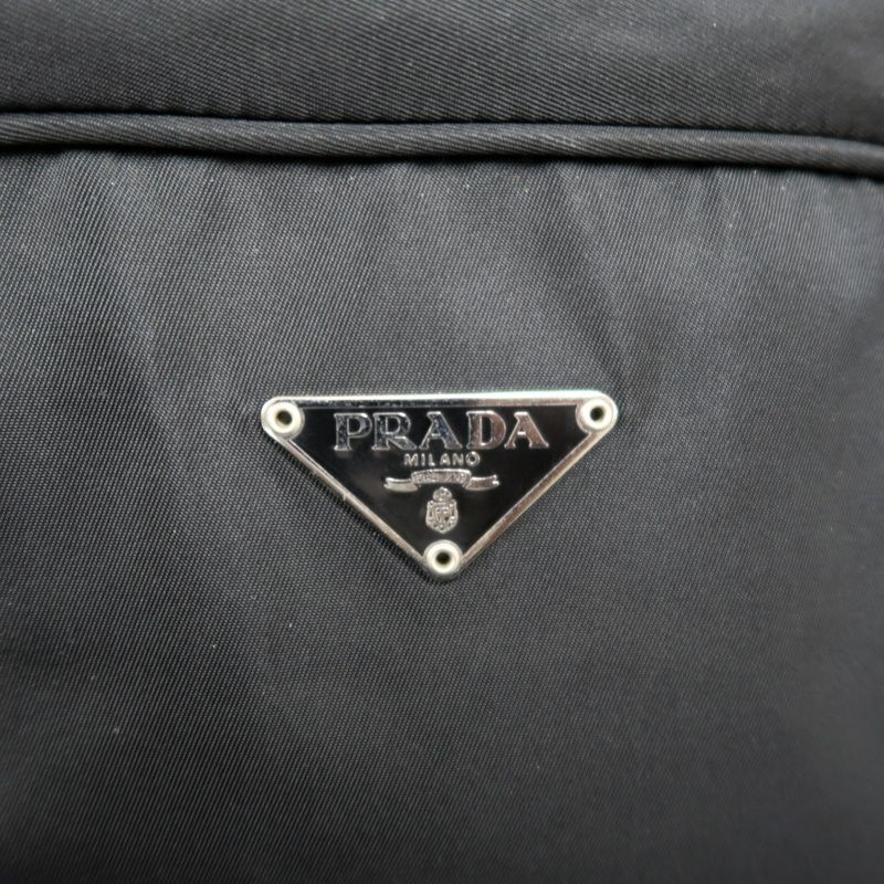 PRADA Black Nylon Mini Boston Shoulder Bag