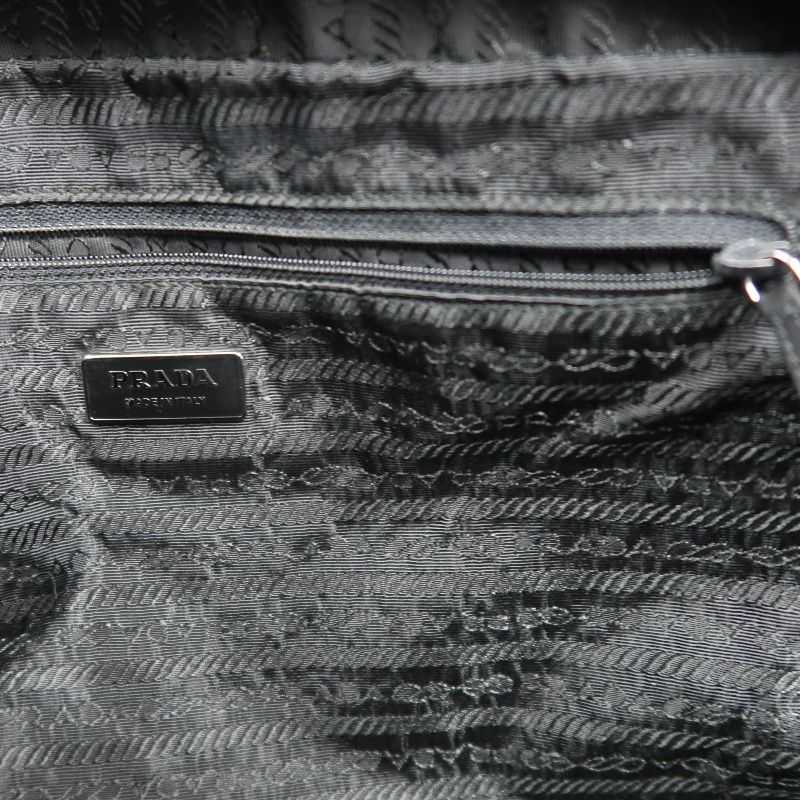 PRADA Black Nylon Mini Boston Shoulder Bag