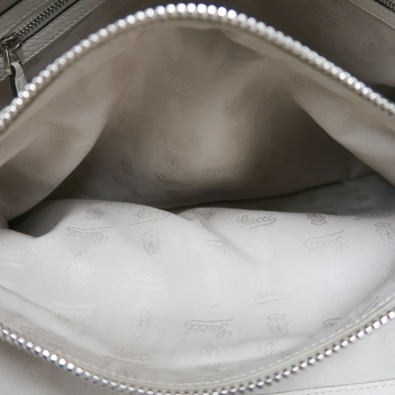 GUCCI Beige GG Canvas Tote Bag with Silver Hardware
