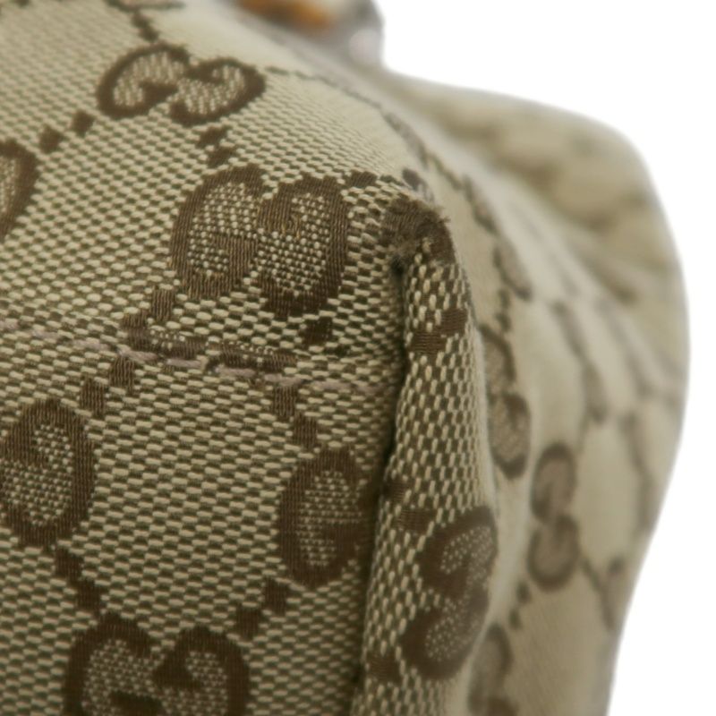 GUCCI Beige GG Canvas Tote Bag with Silver Hardware