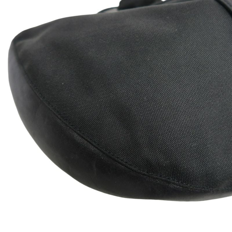 GUCCI Black Canvas Lock Shoulder Bag with Silver Hardware