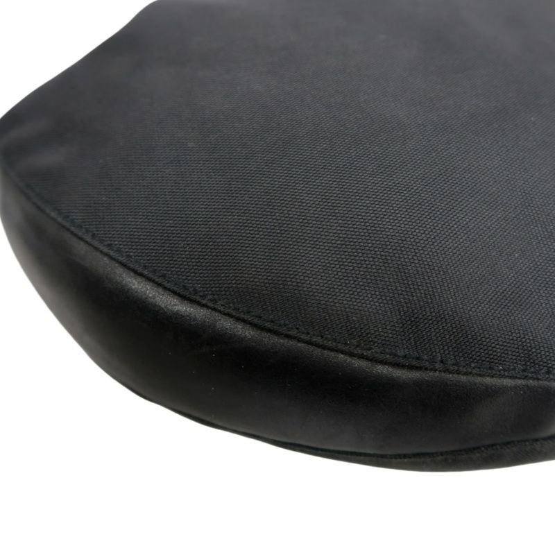 GUCCI Black Canvas Lock Shoulder Bag with Silver Hardware