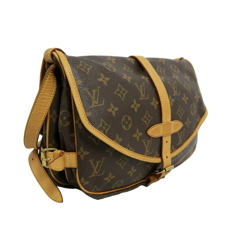 LOUIS VUITTON Saumur 30 Crossbody Bag in Brown Monogram Canvas