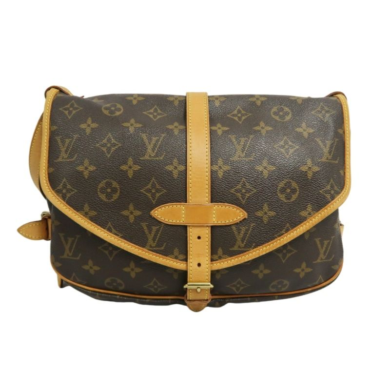 LOUIS VUITTON Saumur 30 Crossbody Bag in Brown Monogram Canvas