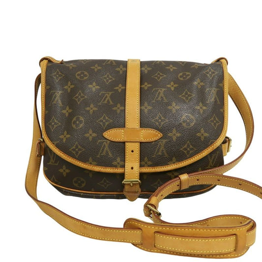 LOUIS VUITTON Saumur 30 Crossbody Bag in Brown Monogram Canvas