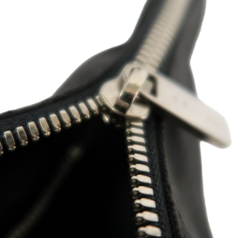 CELINE Canvas Shoulder Bag in Black with Silver Hardware