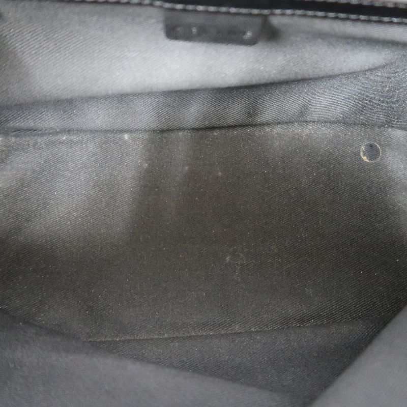 CELINE Canvas Shoulder Bag in Black with Silver Hardware