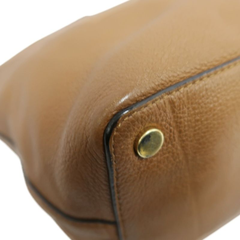 MICHAEL KORS Leather Tote Bag in Brown with Gold Hardware, Shoulder Strap and Tassel Detail