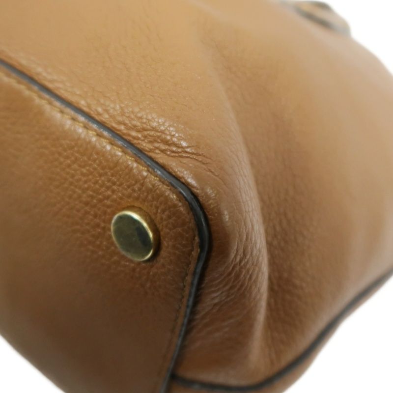 MICHAEL KORS Leather Tote Bag in Brown with Gold Hardware, Shoulder Strap and Tassel Detail