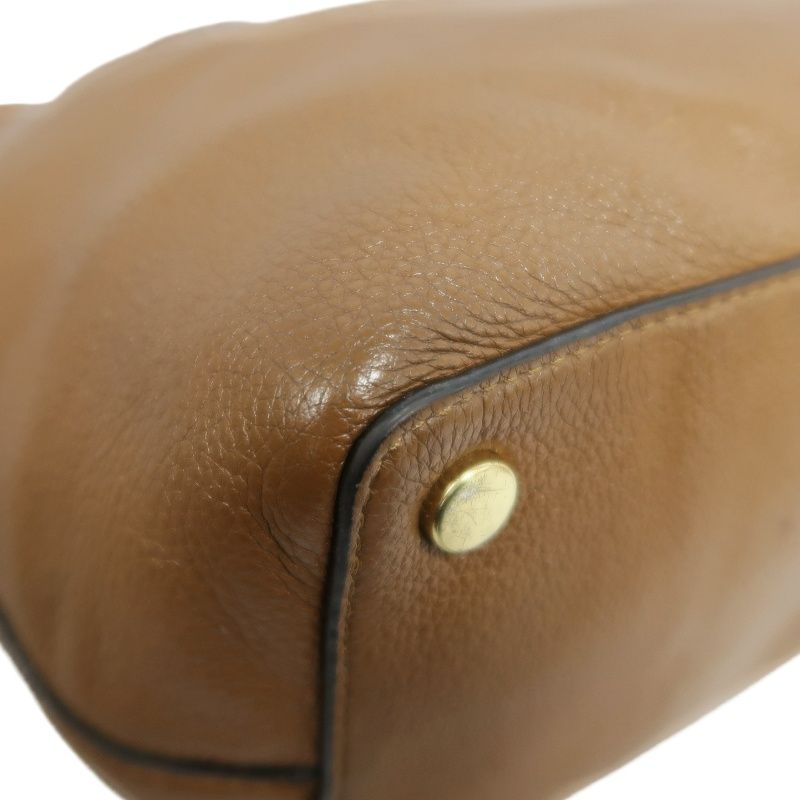 MICHAEL KORS Leather Tote Bag in Brown with Gold Hardware, Shoulder Strap and Tassel Detail
