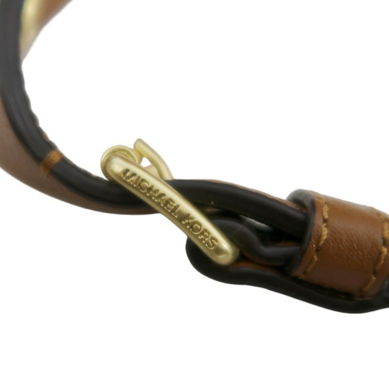 MICHAEL KORS Leather Tote Bag in Brown with Gold Hardware, Shoulder Strap and Tassel Detail