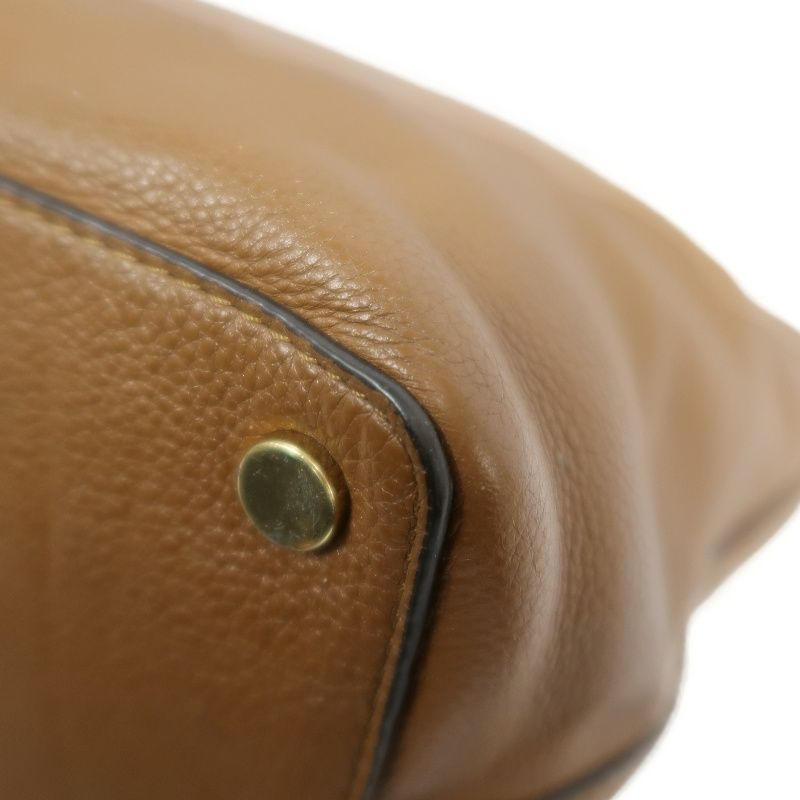 MICHAEL KORS Leather Tote Bag in Brown with Gold Hardware, Shoulder Strap and Tassel Detail