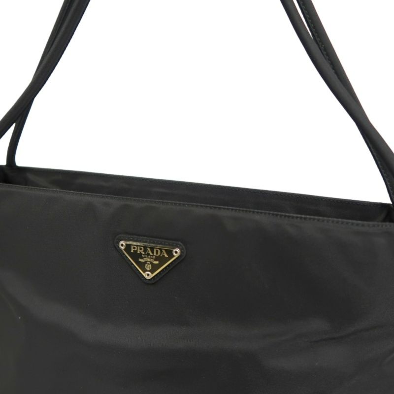 PRADA Nylon Armpit Tote Bag Black