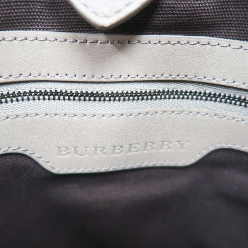 BURBERRY Check Handbag PVC Beige