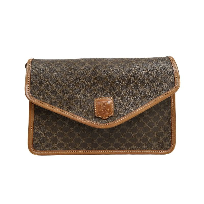 CELINE Brown Monogram PVC Messenger Crossbody Bag