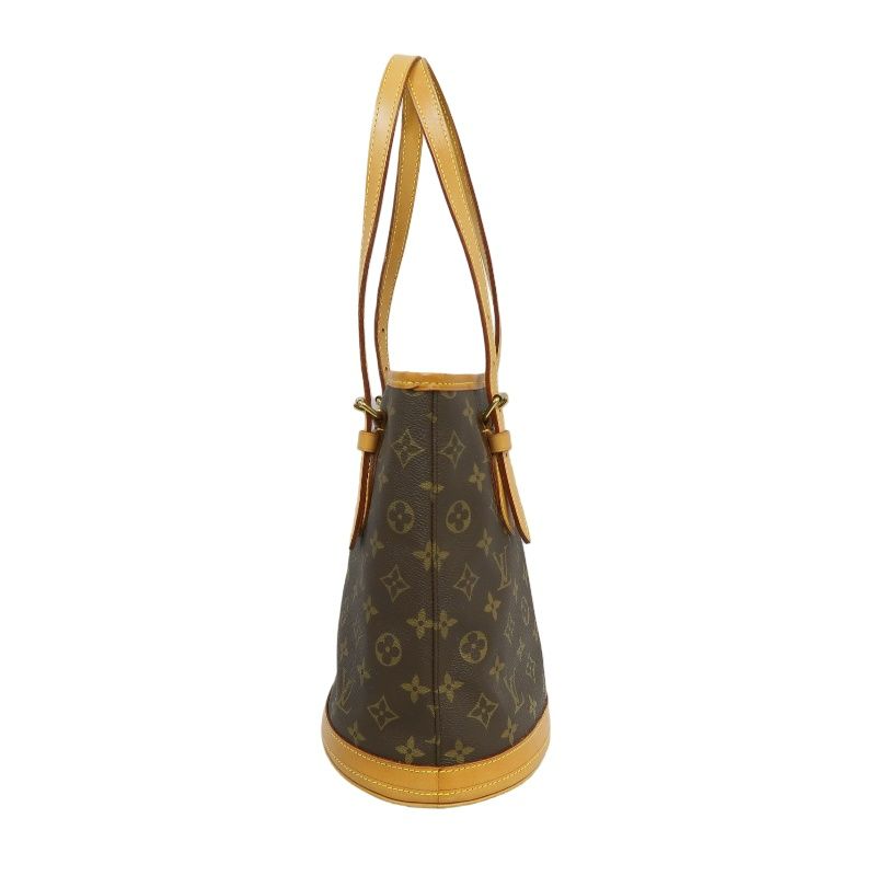 LOUIS VUITTON Bucket PM Monogram Handbag, Brown, With Pouch