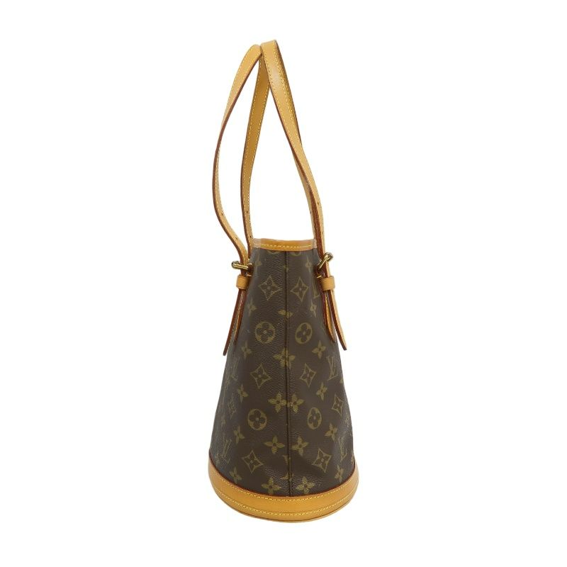 LOUIS VUITTON Bucket PM Monogram Handbag, Brown, With Pouch