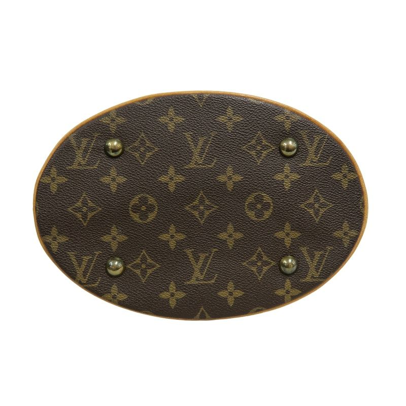 LOUIS VUITTON Bucket PM Monogram Handbag, Brown, With Pouch