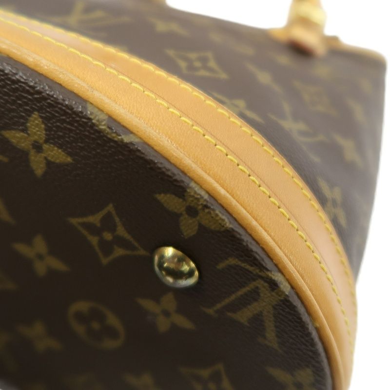 LOUIS VUITTON Bucket PM Monogram Handbag, Brown, With Pouch