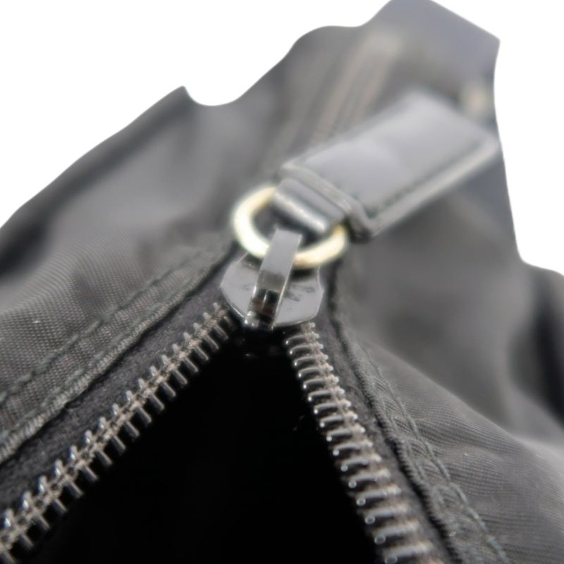 PRADA Shoulder Bag, Nylon, Black, Silver Hardware, PRADA Black Nylon Flap Crossbody Bag