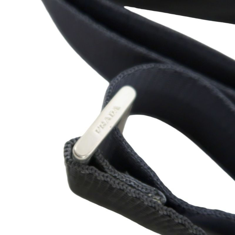 PRADA Shoulder Bag, Nylon, Black, Silver Hardware, PRADA Black Nylon Flap Crossbody Bag
