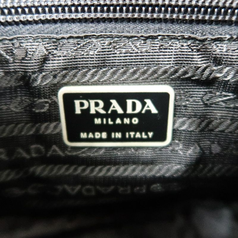 PRADA Shoulder Bag, Nylon, Black, Silver Hardware, PRADA Black Nylon Flap Crossbody Bag