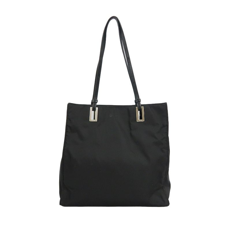 PRADA Black Nylon Canvas Tote Shoulder Bag
