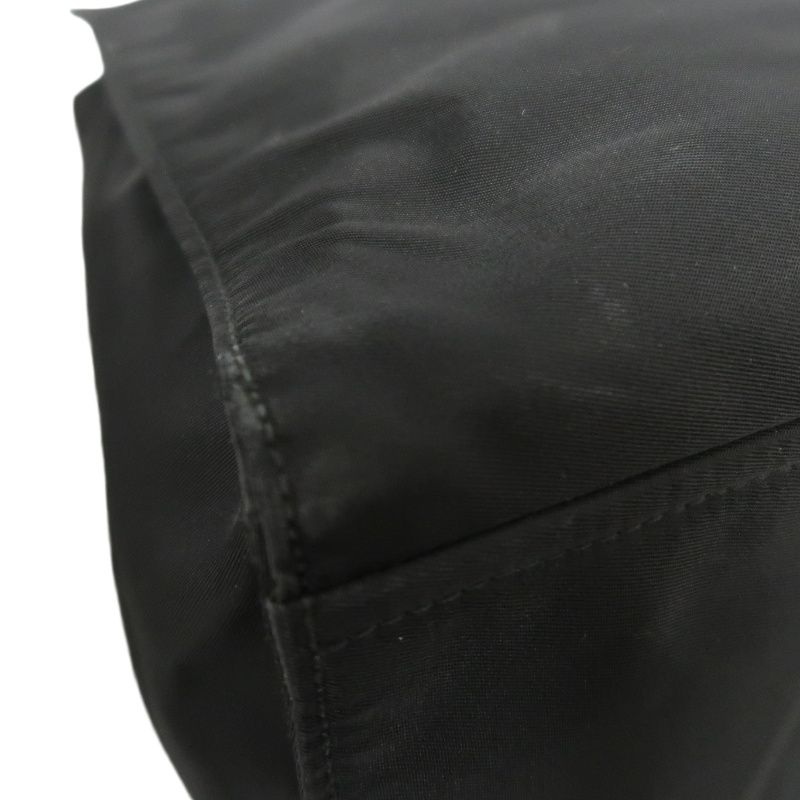 PRADA Black Nylon Canvas Tote Shoulder Bag