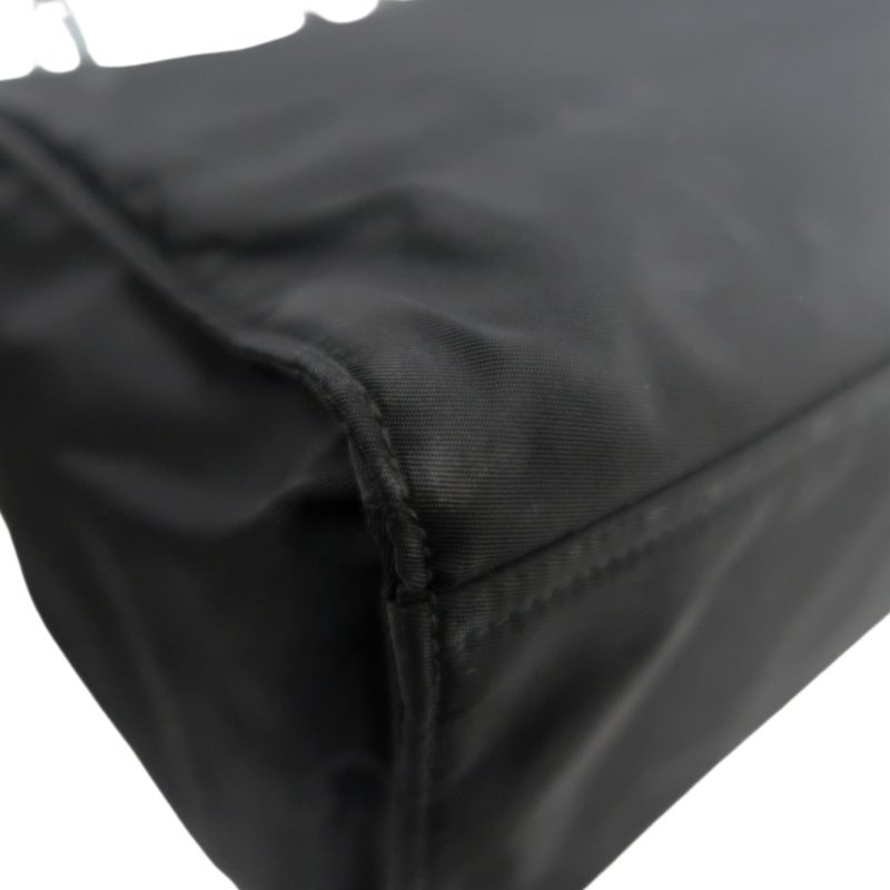 PRADA Black Nylon Canvas Tote Shoulder Bag